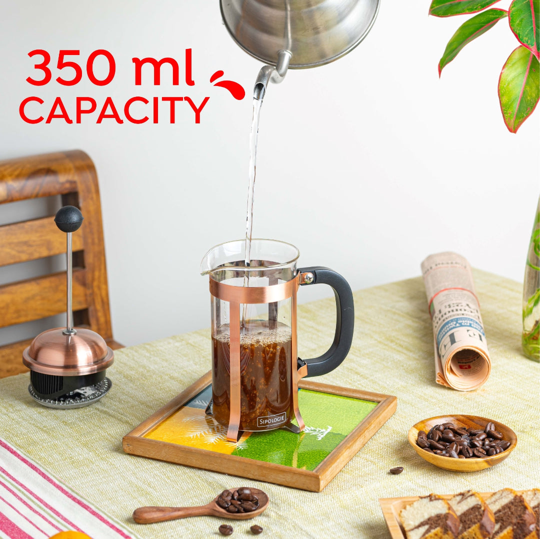 Vintage French Press Coffee Maker, Copper - 350ml