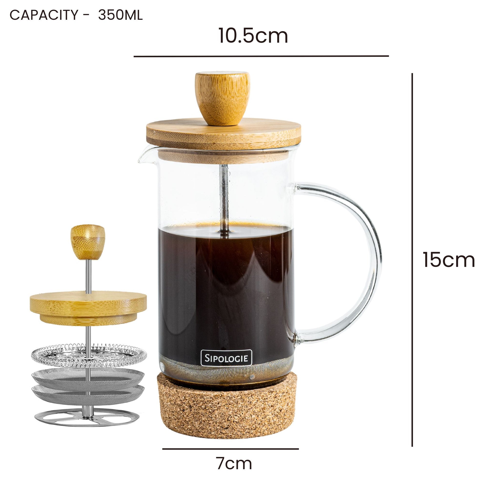 Kumaon French Press Coffee Maker - 350ml