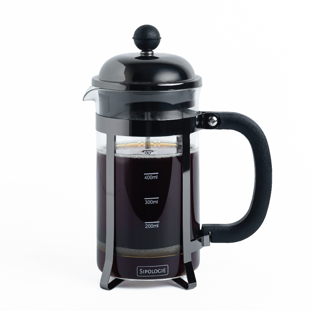 Vintage French Press Coffee Maker, Black - 600ml