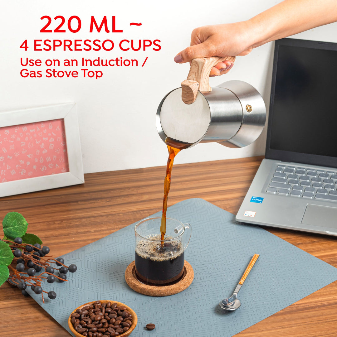 Java Induction Moka Pot Espresso Maker - 240 ml