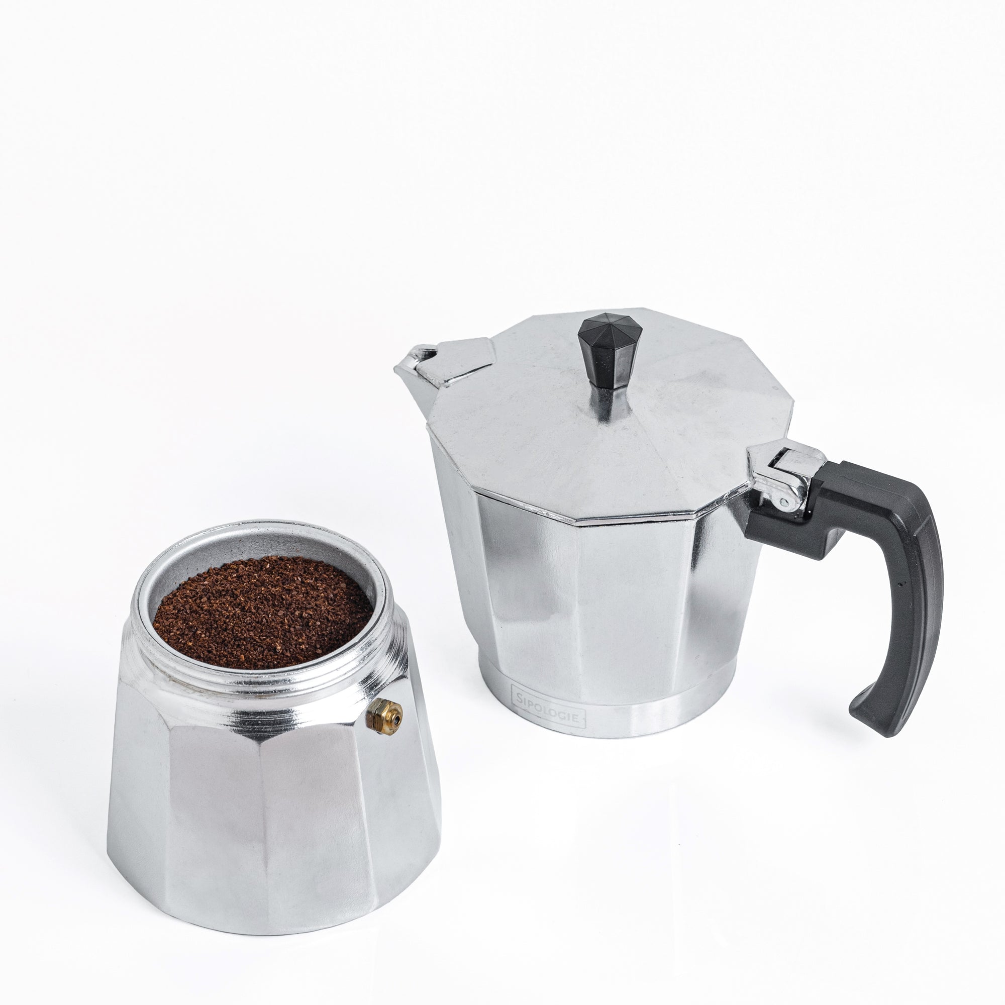 Roma Moka Pot Espresso Maker, Silver - 360 ml
