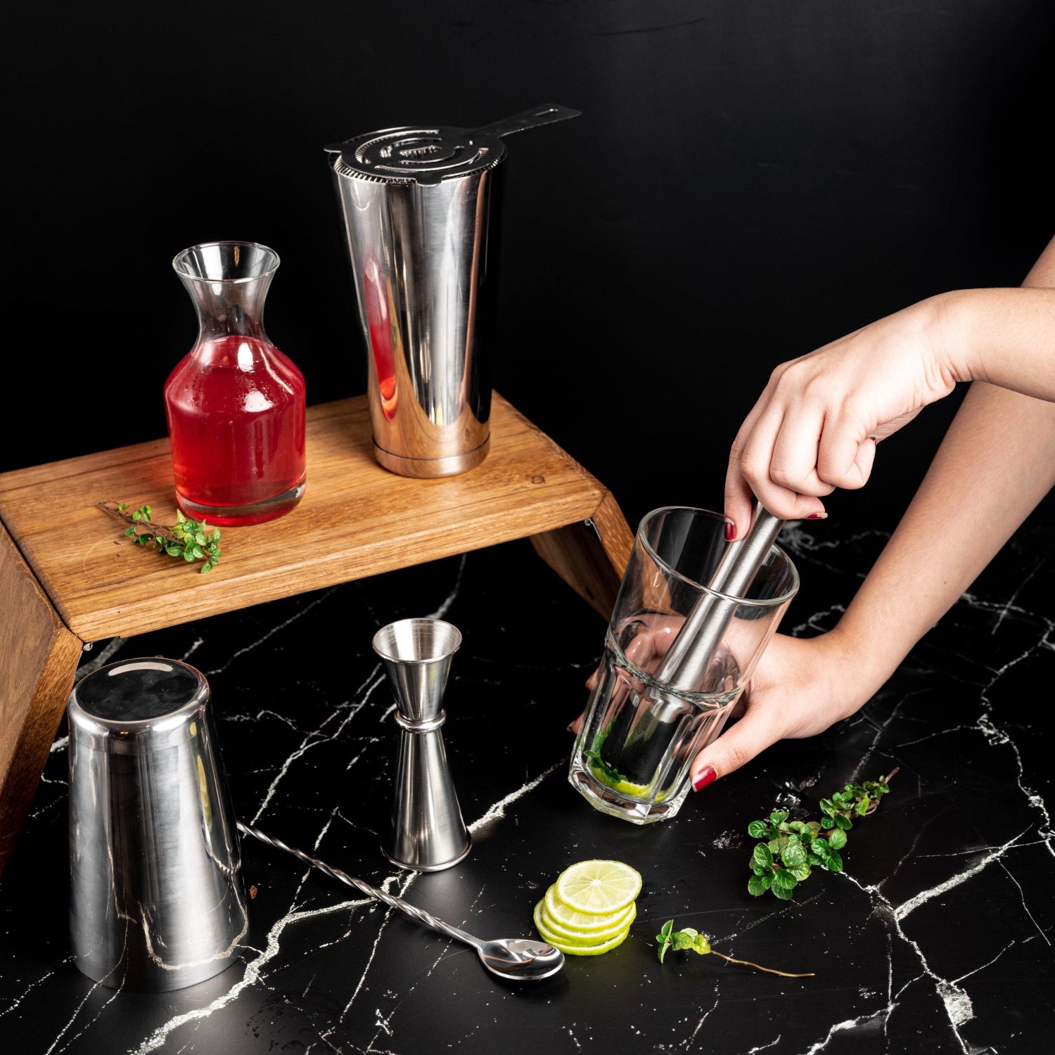 Professional Bar Set, Silver - 6pc