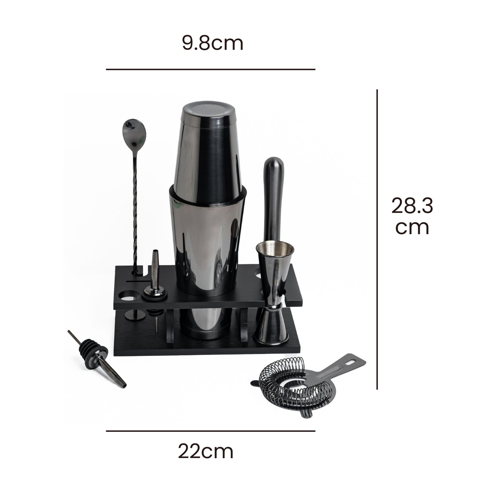 Professional Bar Set, Black - 9pc