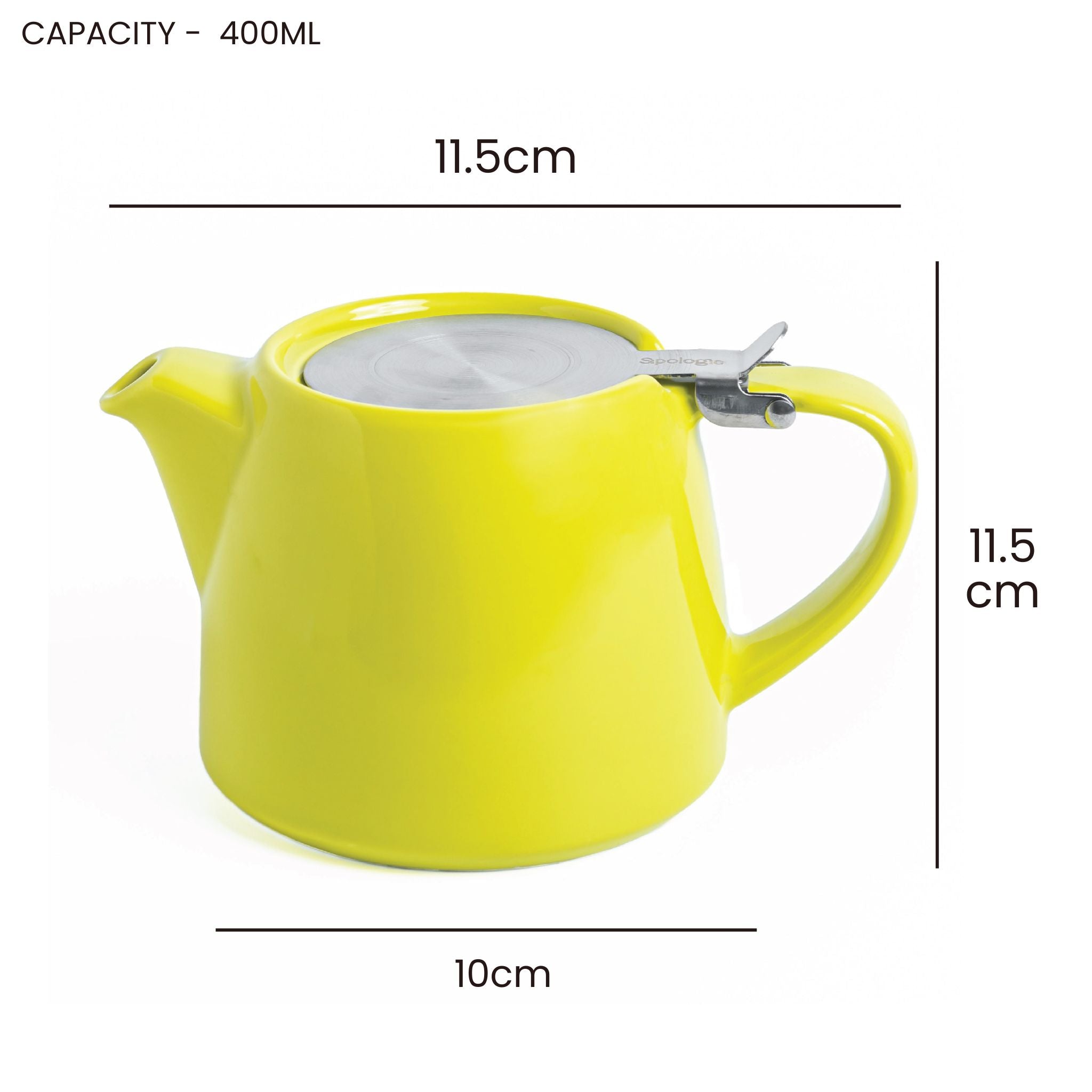 Artisan Ceramic Tea Pot with Infuser, Green - 400 ml