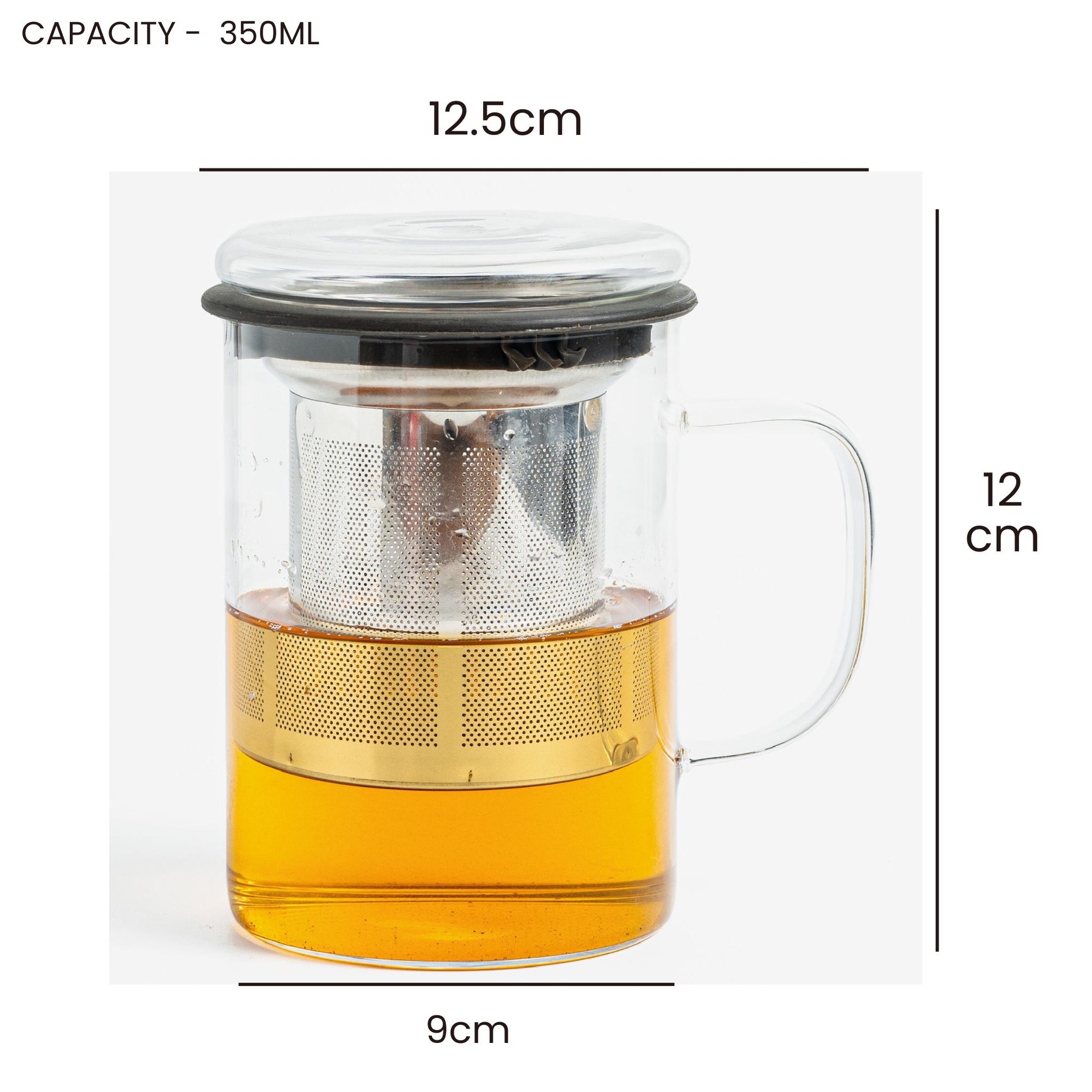 Inspire Glass Tea Mug with Infuser - 350ml