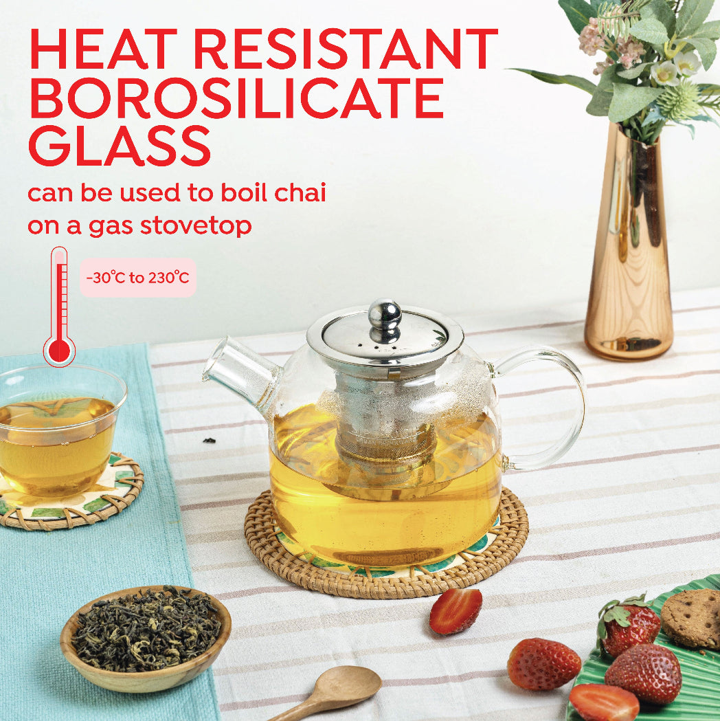 Inspire Glass Tea Pot with Infuser - 900 ml