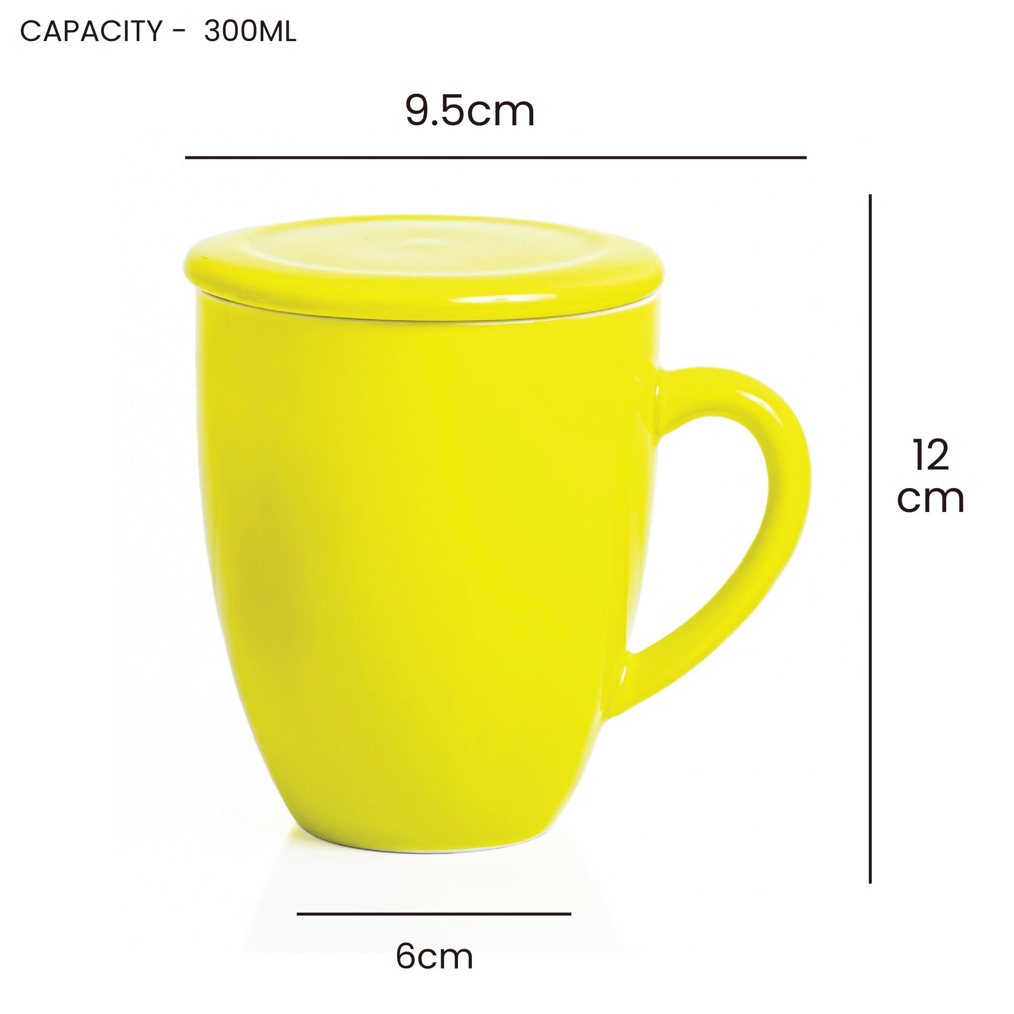 Artisan Ceramic Tea Mug with Infuser, Green - 300ml