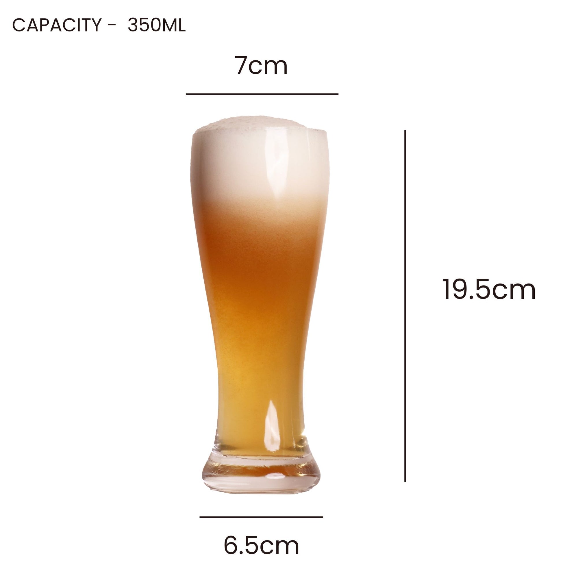 Hefeweizen Beer Glass - Set Of 2, 350ml