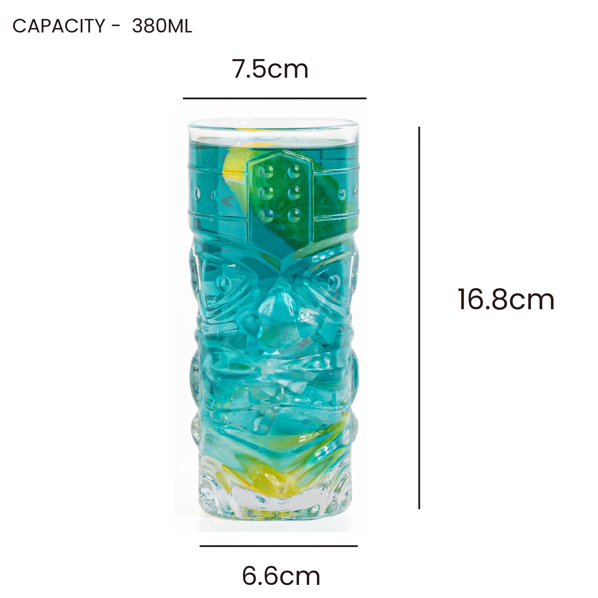 Tiki Tropical Cocktail Glass - Set Of 2