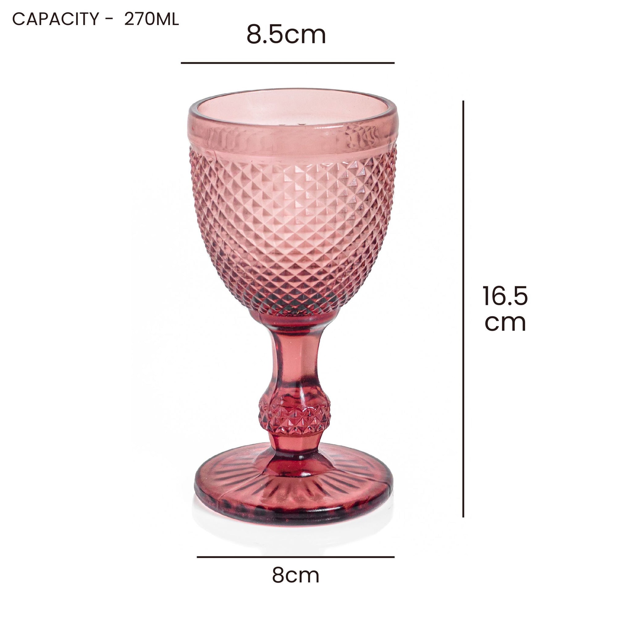King’s Goblet Wine Glass 270ml - Set of 2, Purple