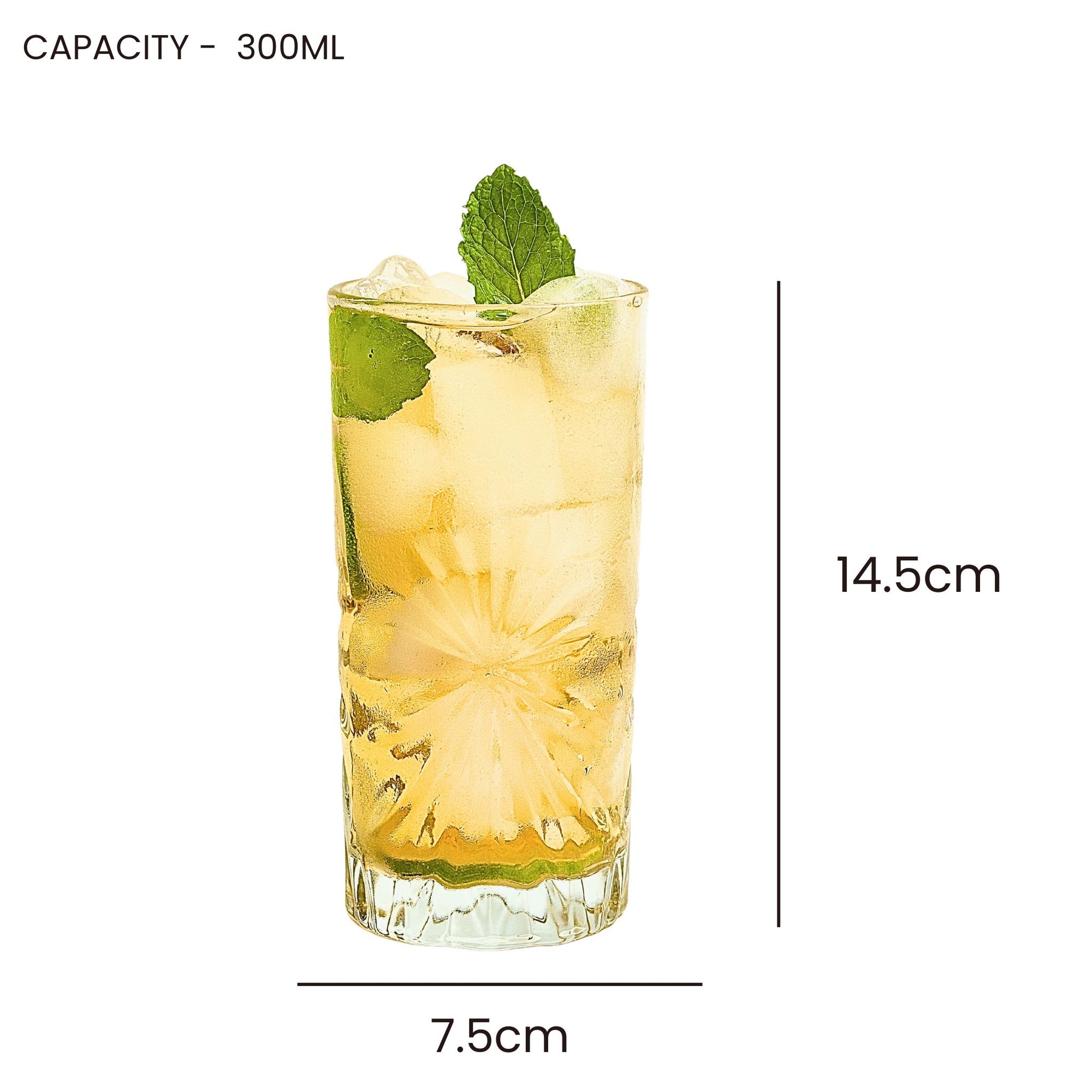 Sipologie Collins Highball Glass, 300ml - Set of 2 (Flare)