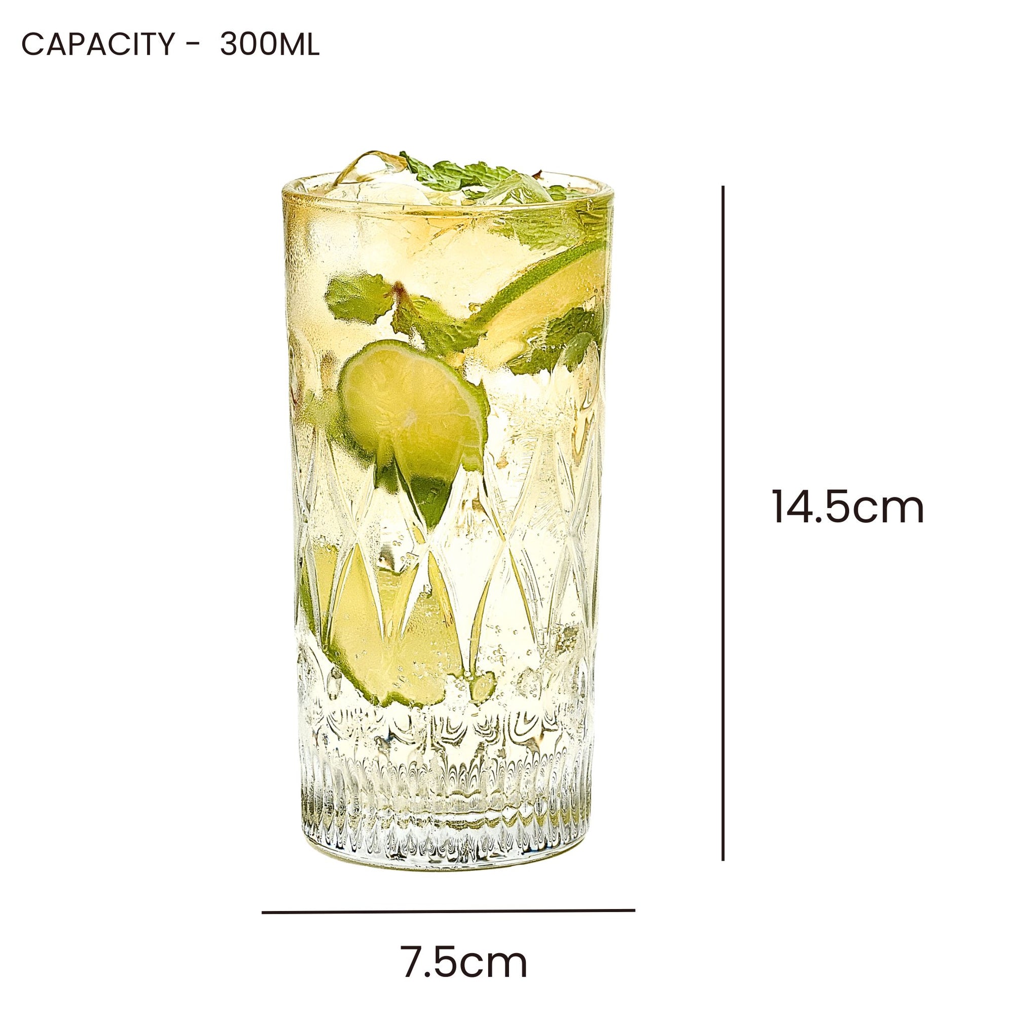 Sipologie Collins Highball Glass, 300ml - Set of 2 (Weave)
