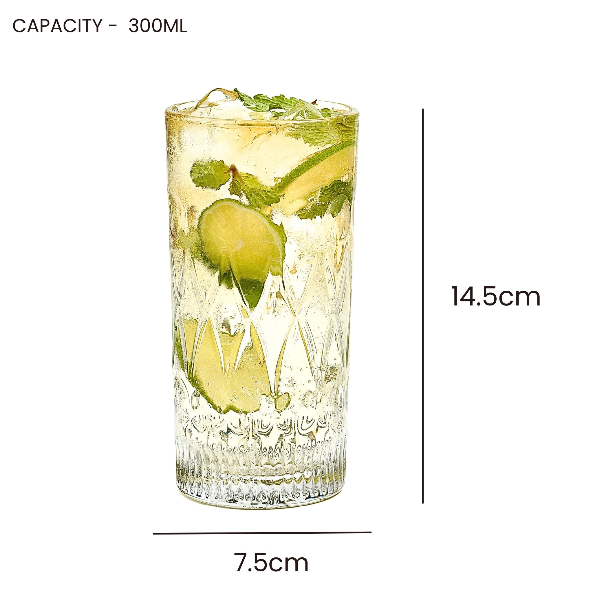 Sipologie Collins Highball Glass, 300ml - Set of 2 (Weave)
