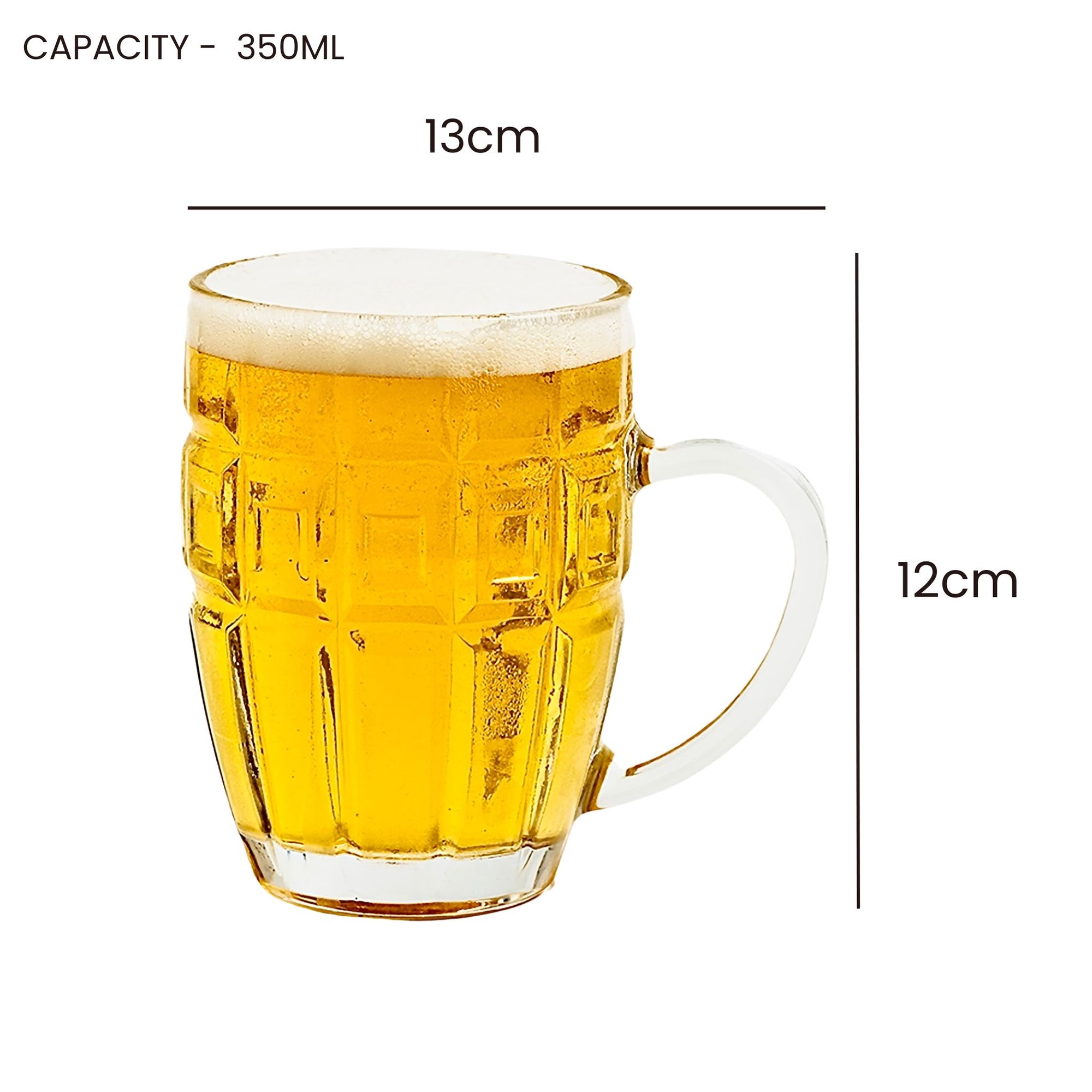 Happy Hour Beer Mug 350ml - Set of, 2 Barrel Ridge