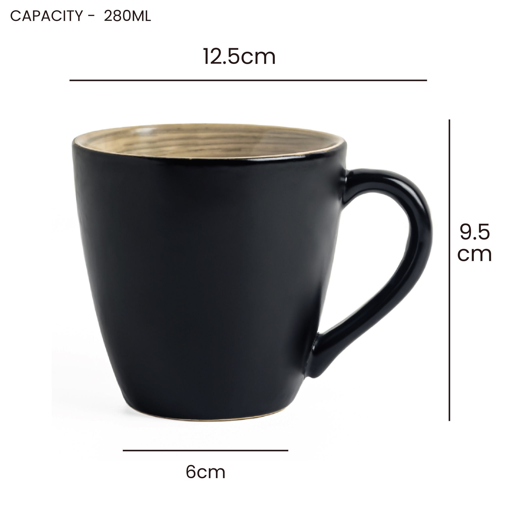 Artisan Ceramic Coffee Mug 280ml - Desert Night ( Set of 2 )