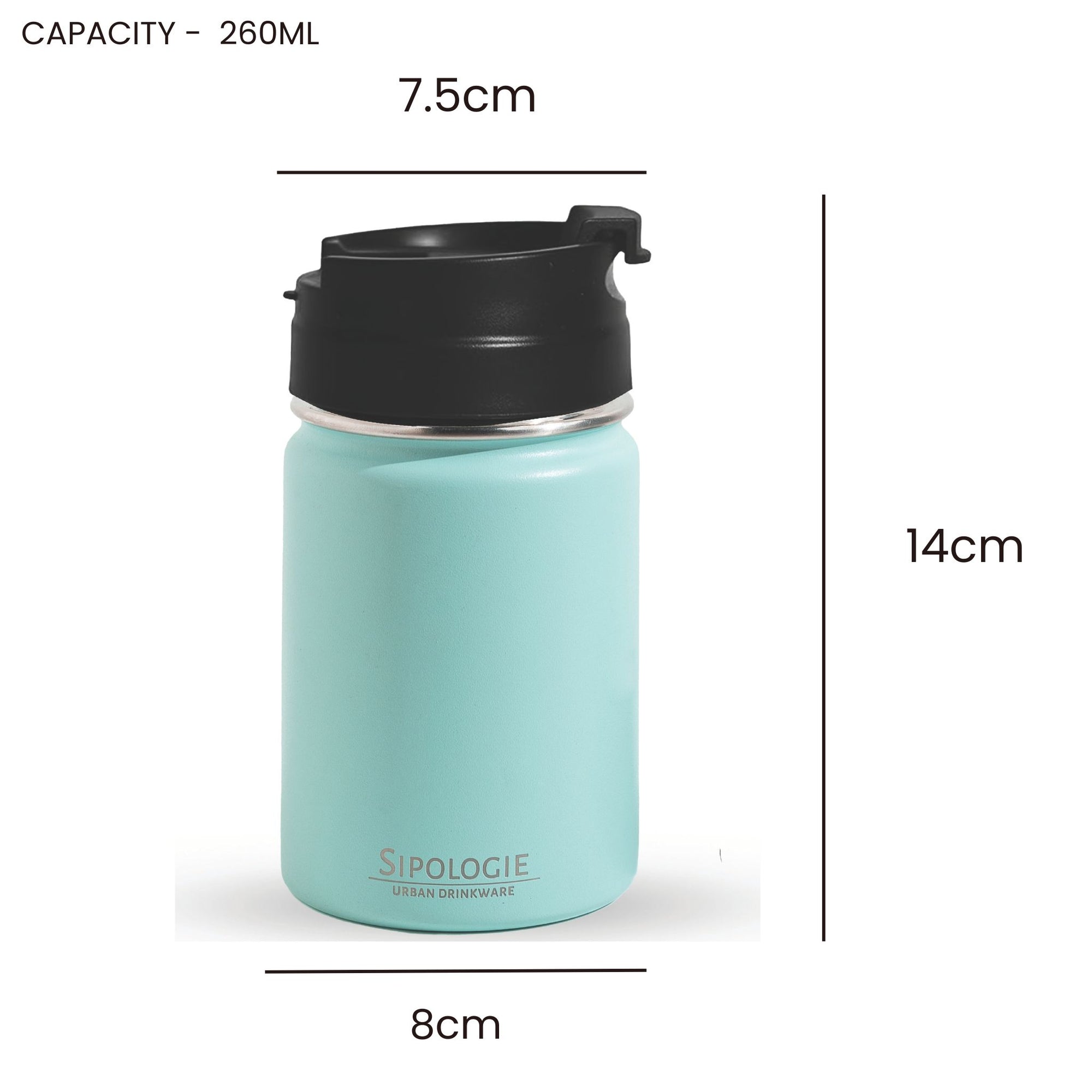 TravelBrew Insulated Tumbler, Seafoam Green - 260ml