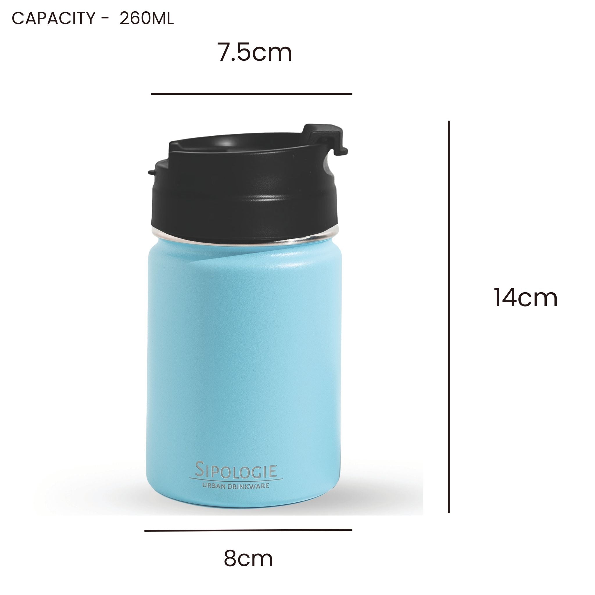 TravelBrew Insulated Tumbler, Lagoon Blue - 260ml