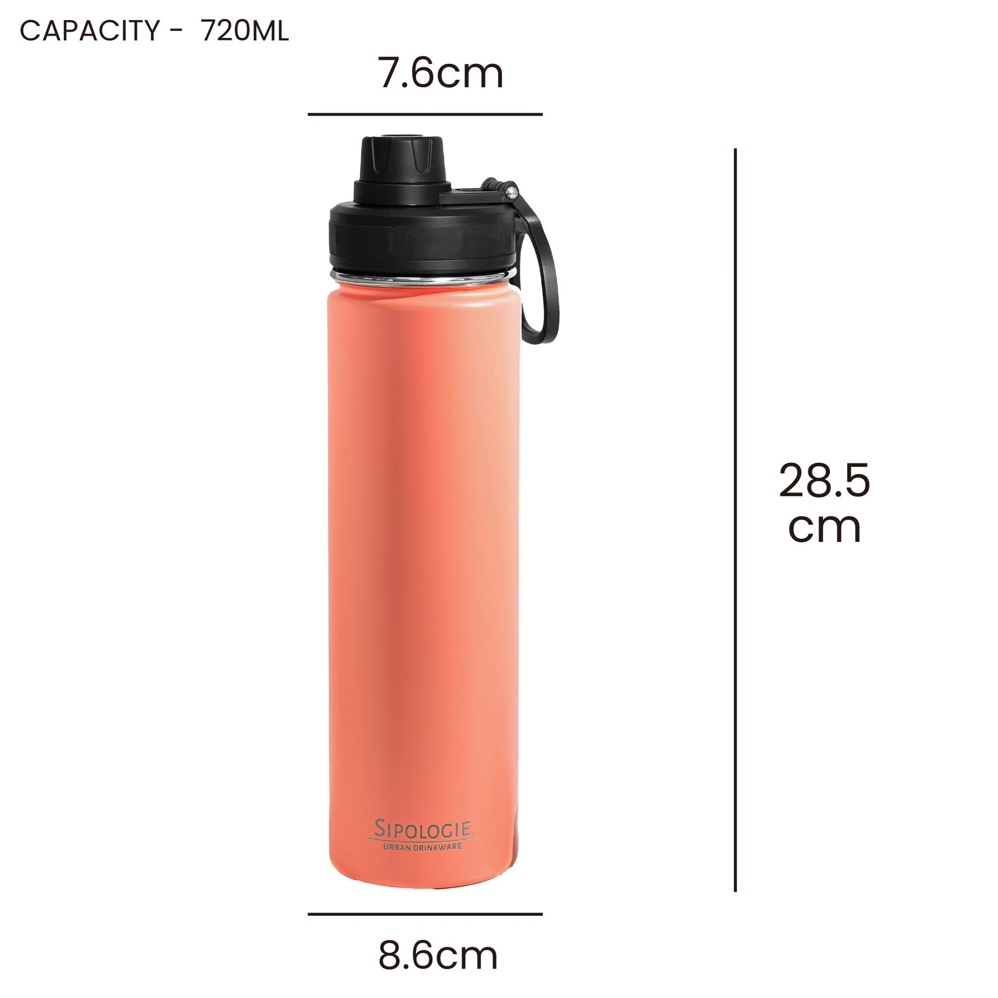 HydraFlow Insulated Bottle, Coral - 720ml