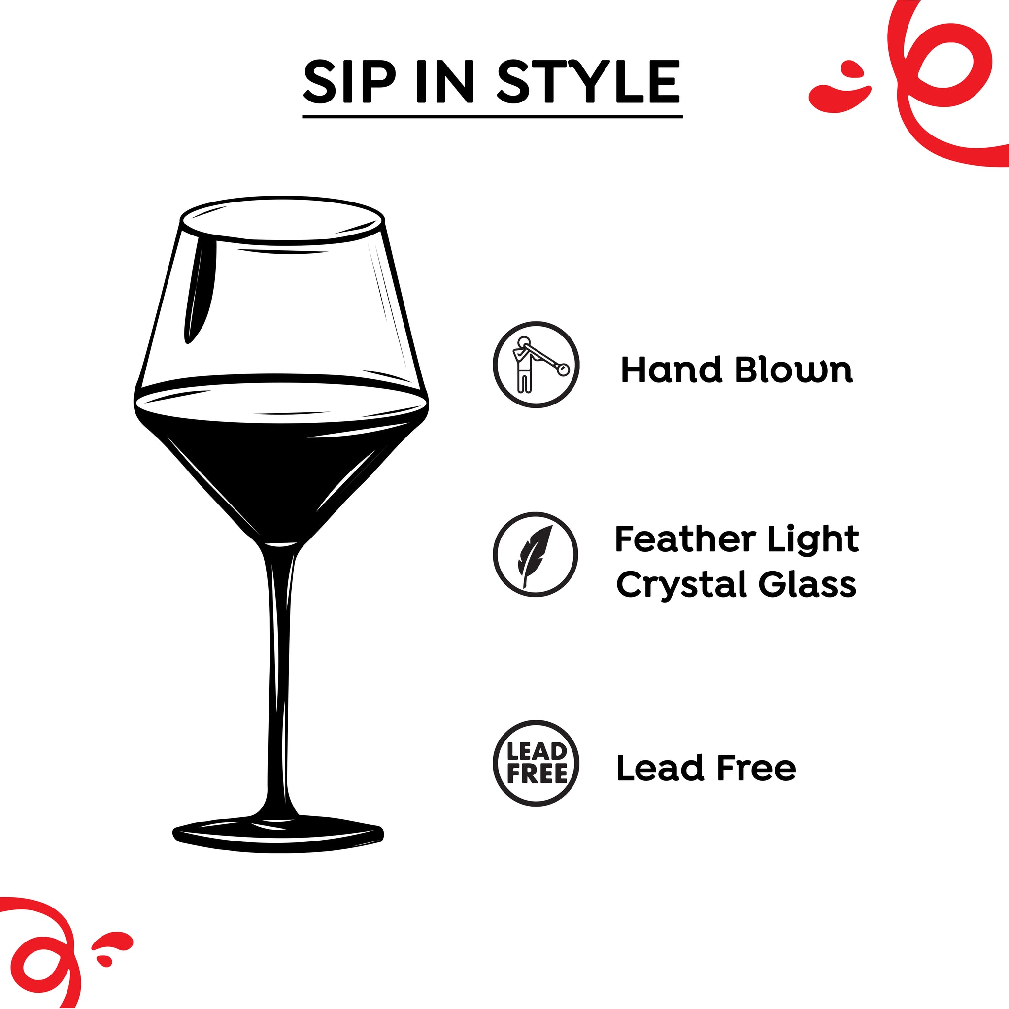 Burgundry Red Wine Glass 700ml - Set of 2