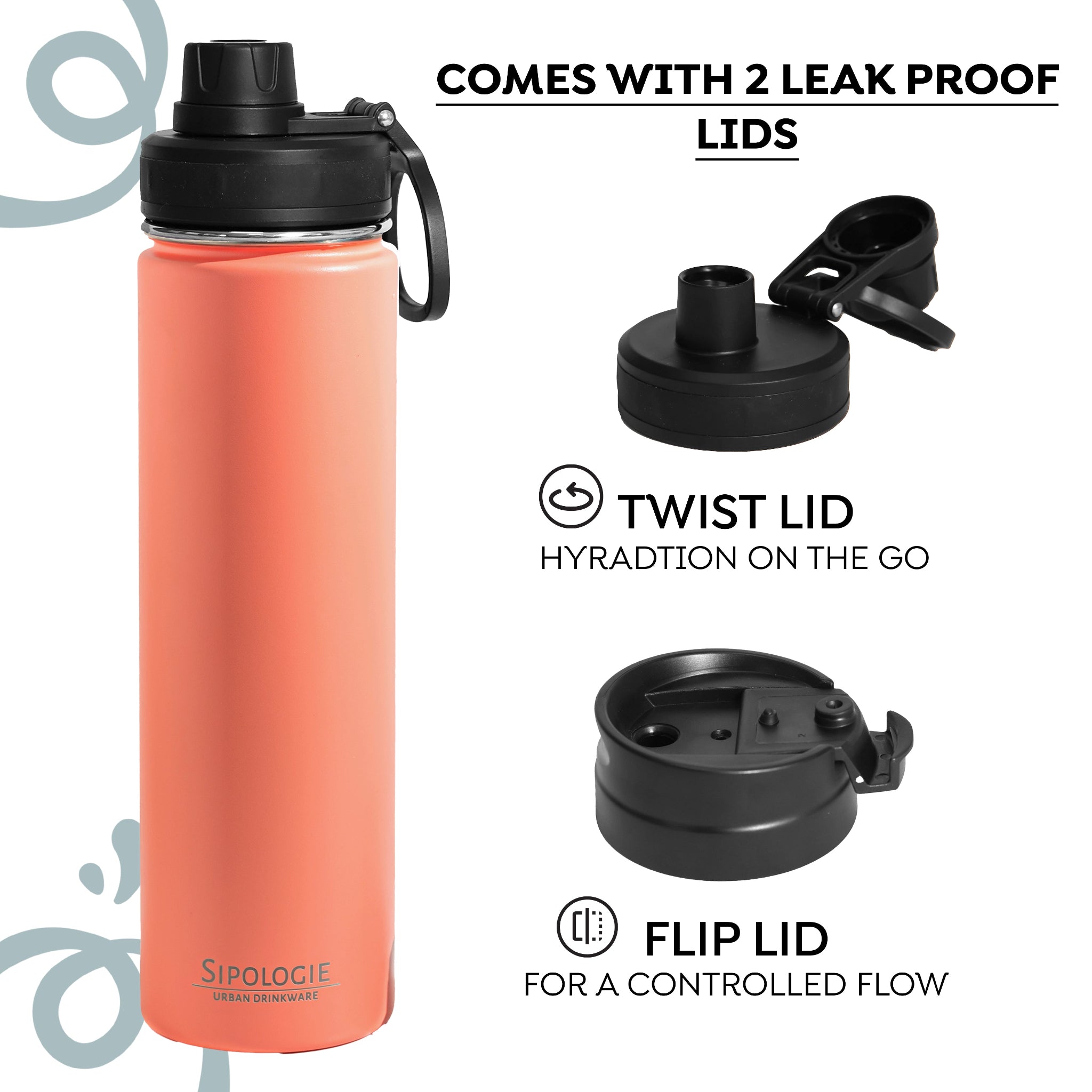 HydraFlow Insulated Bottle, Coral - 720ml