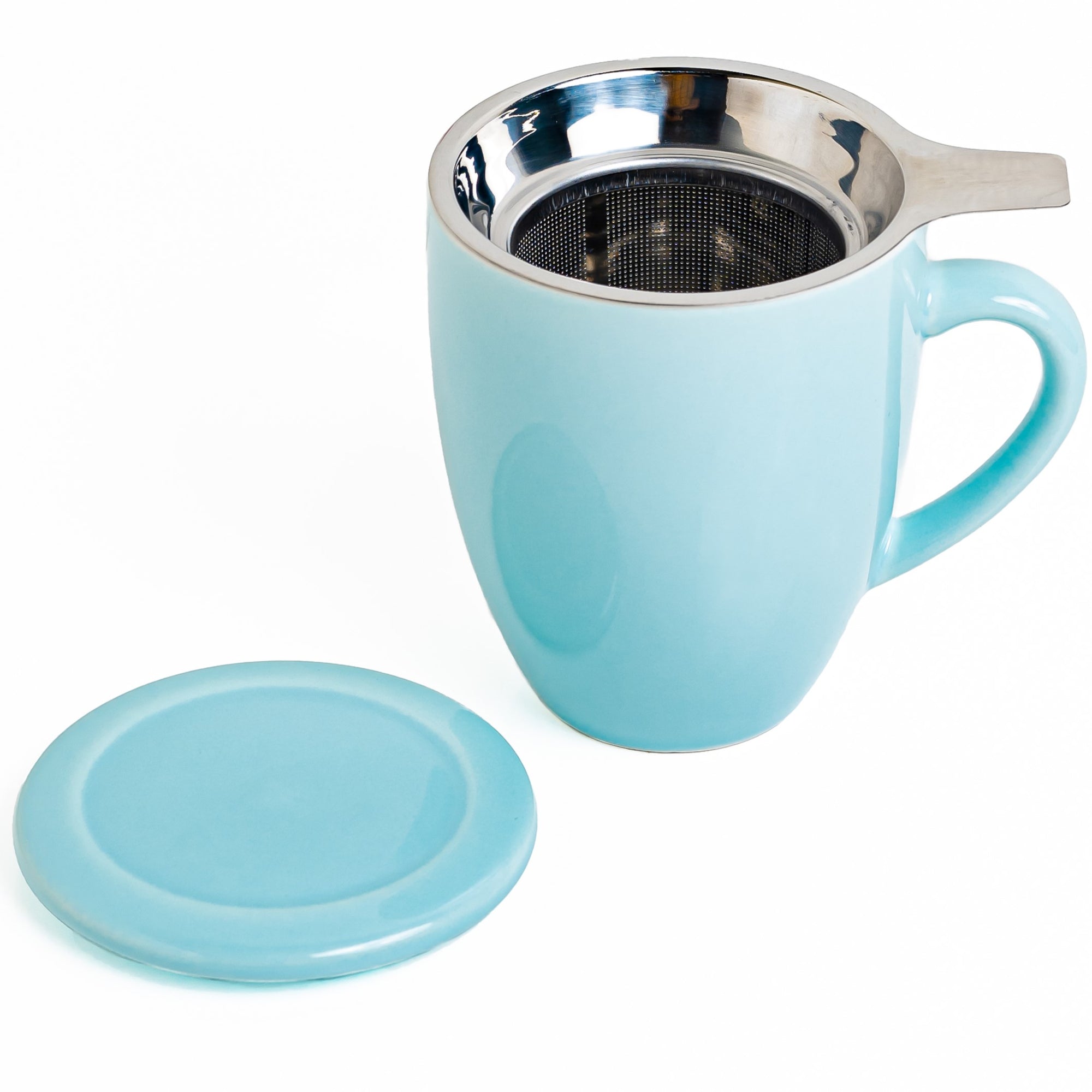 Artisan Ceramic Tea Mug with Infuser, Blue - 300ml