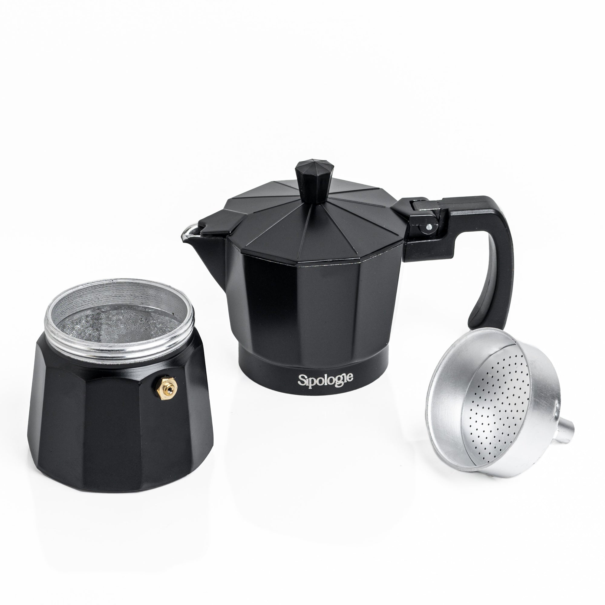 Roma Moka Pot Espresso Maker, Black - 180 ml