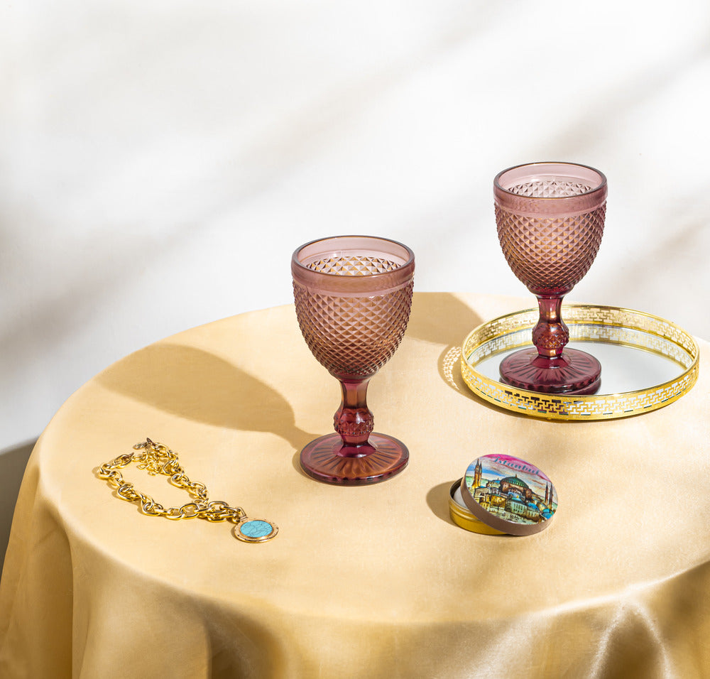 King’s Goblet Wine Glass 270ml - Set of 2, Purple