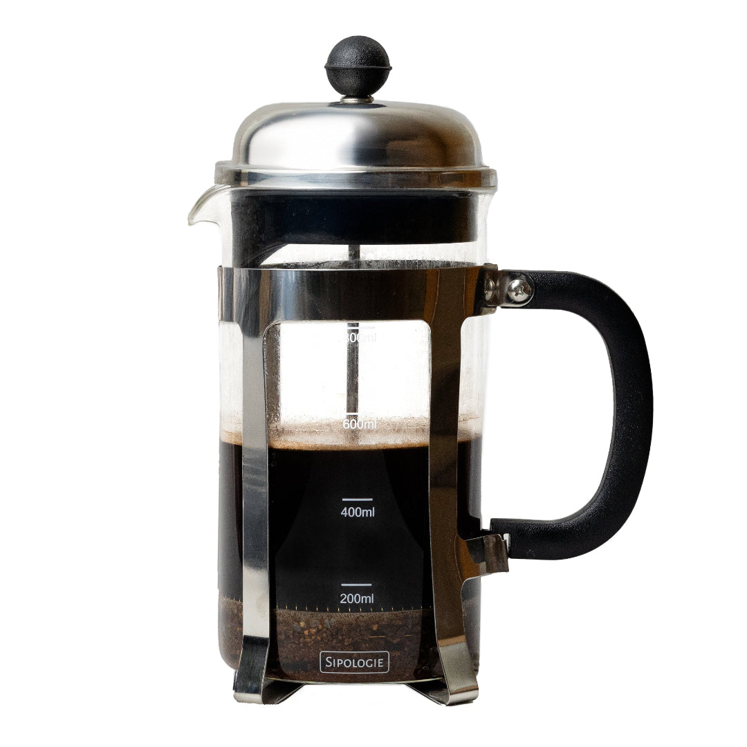 Vintage French Press Coffee Maker, Silver - 1000ml