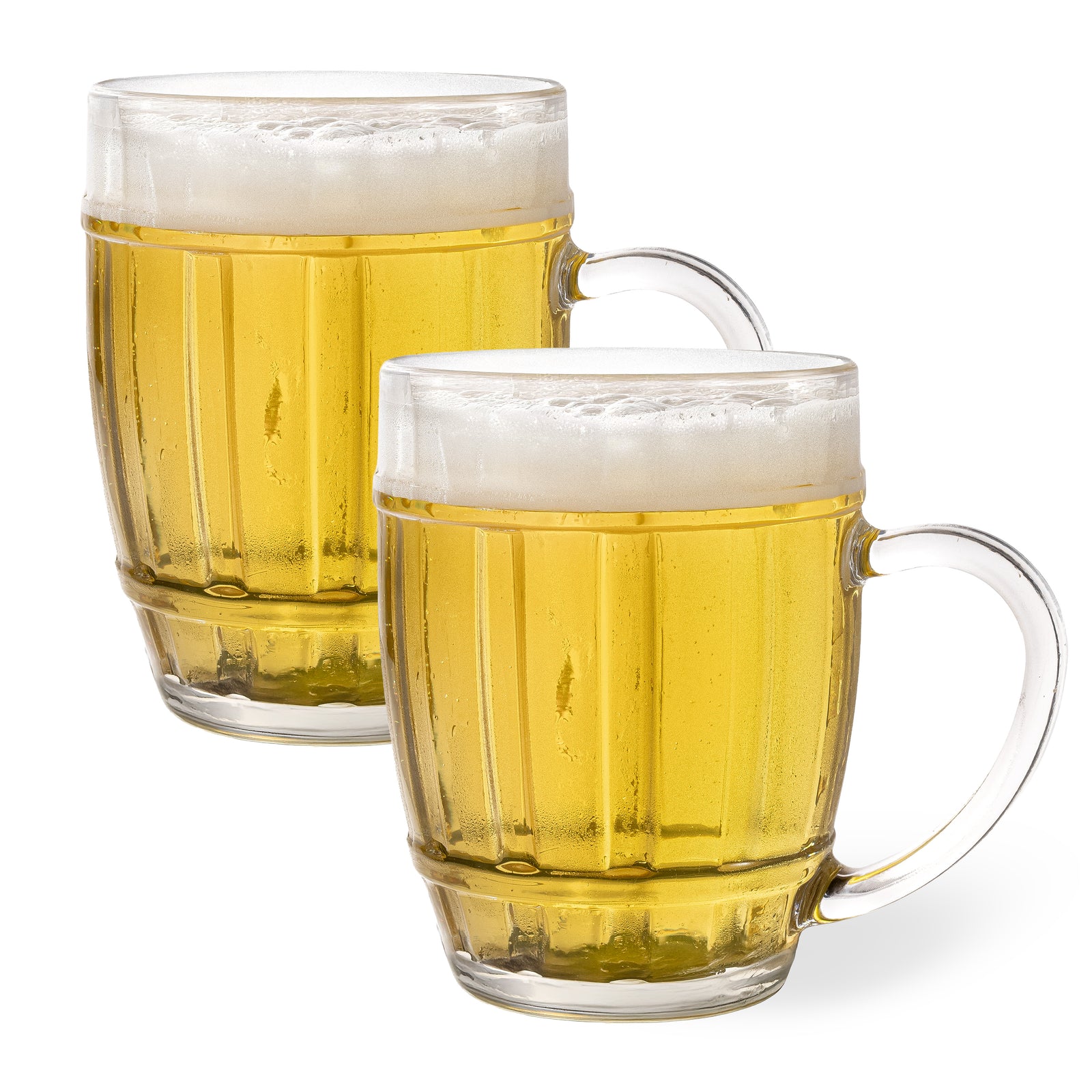 Happy Hour Beer Mug 350ml - Set of 2, Barrel Grid