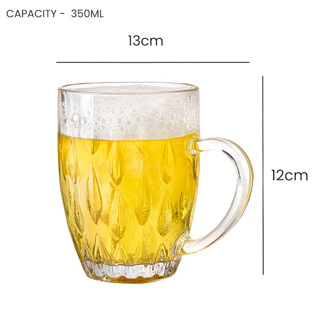 Happy Hour Beer Mug 350ml - Set of 2, Barrel Wave
