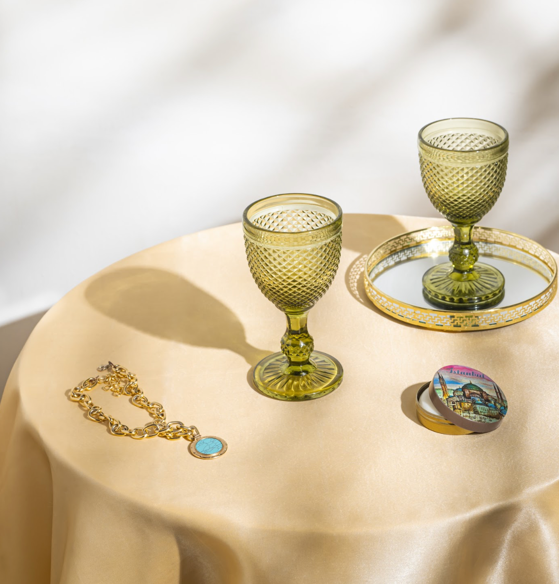 King’s Goblet Wine Glass 270ml - Set of 2, Green