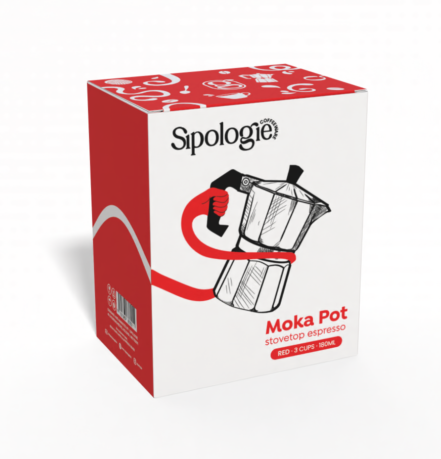 Roma Moka Pot Espresso Maker, Red - 180 ml