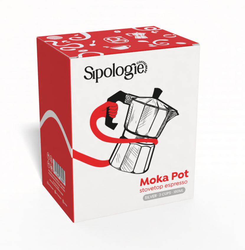 Roma Moka Pot Espresso Maker, Silver - 180 ml