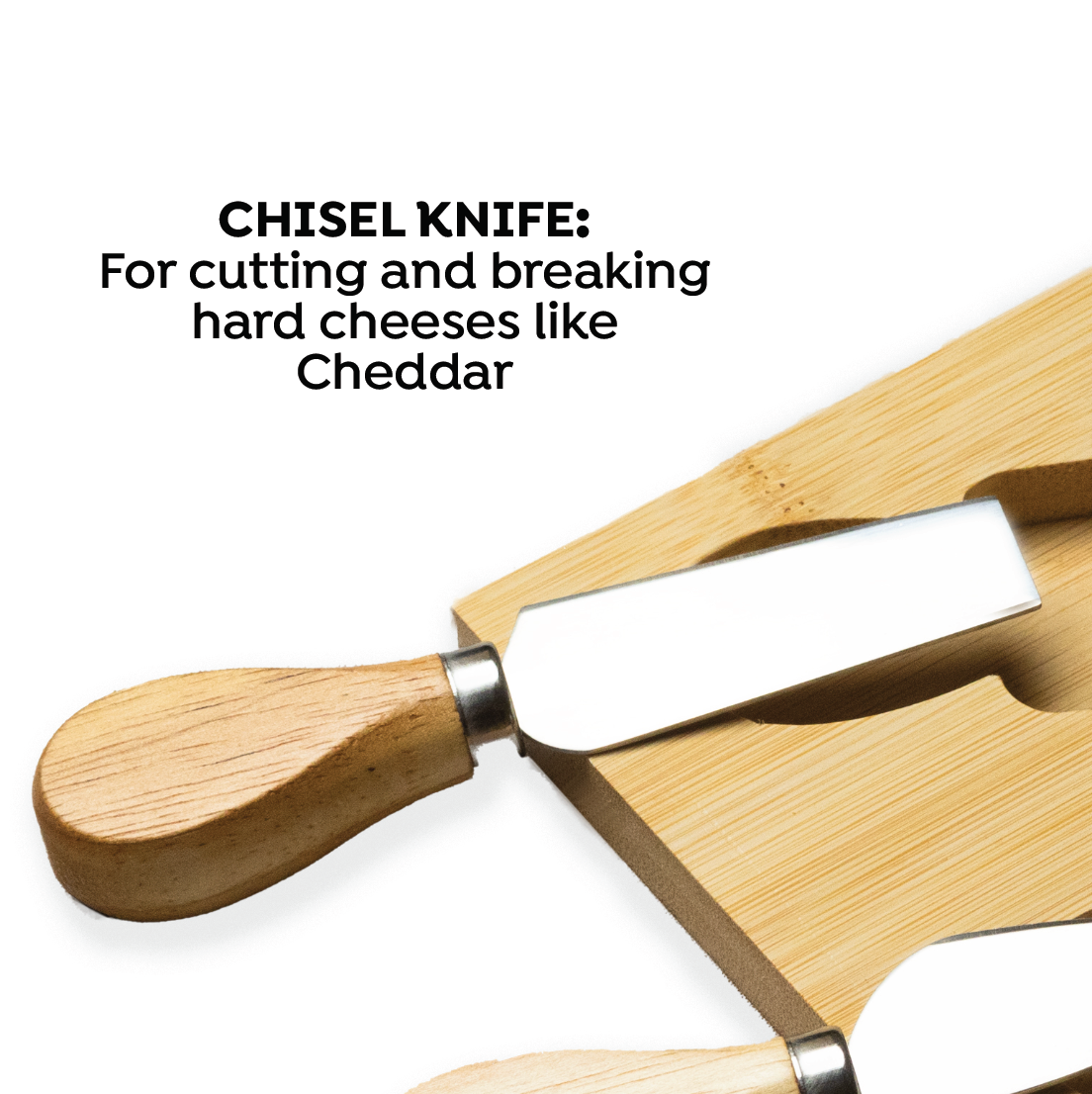 Epicure Cheese Board with 3 Cheese Knives