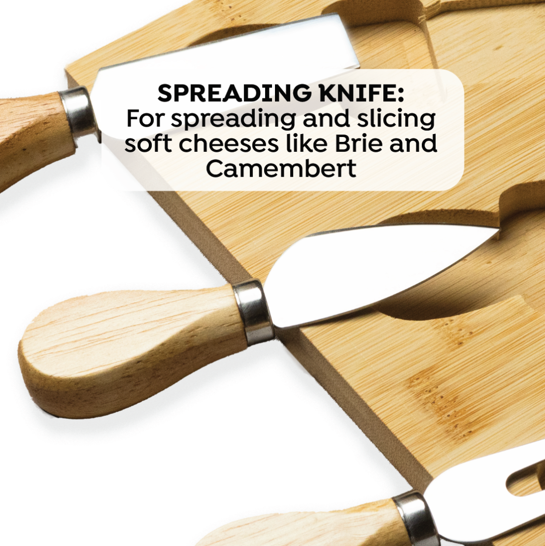 Epicure Cheese Board with 3 Cheese Knives