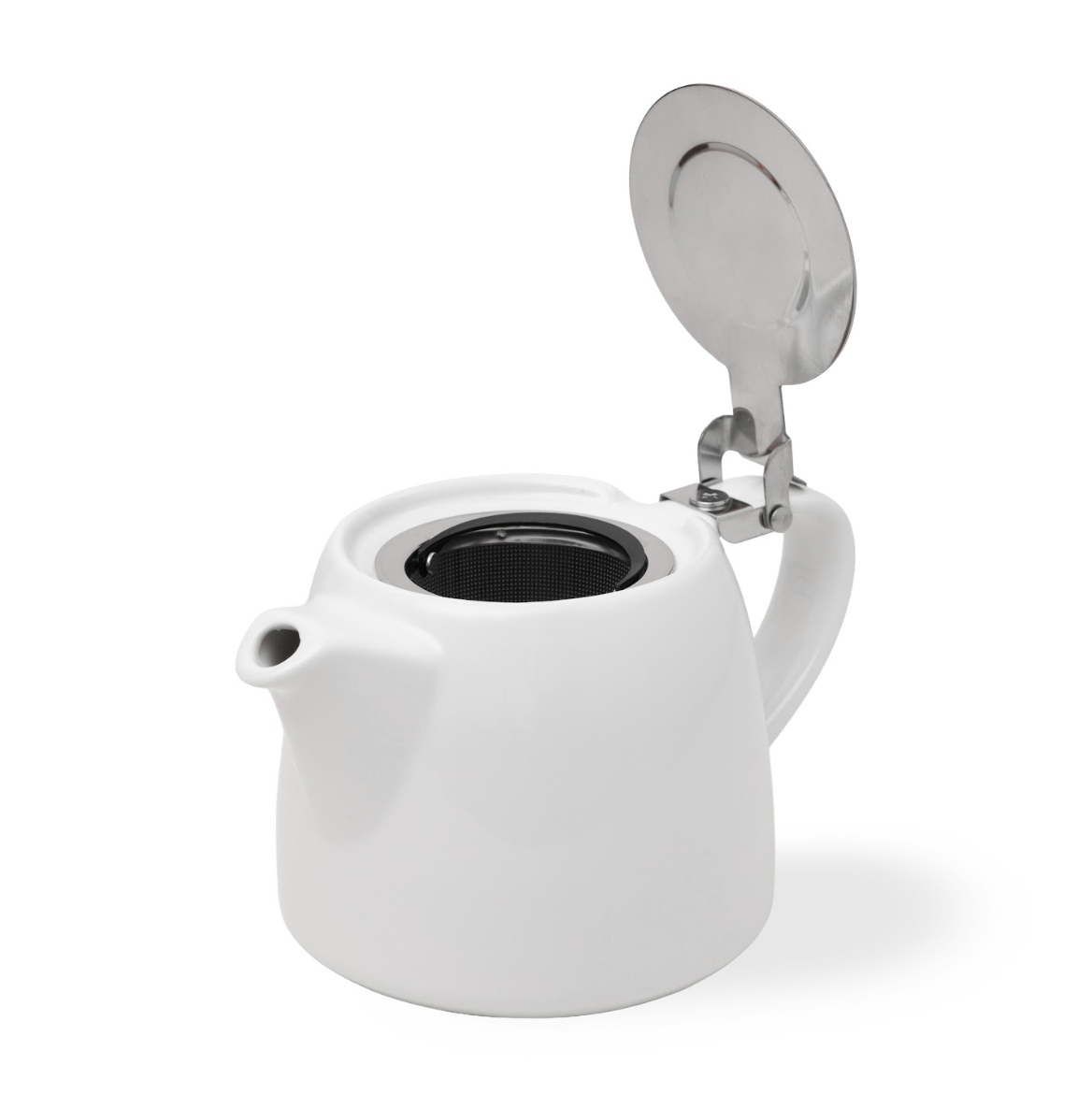 Artisan Ceramic Tea Pot with Infuser, White - 400ml