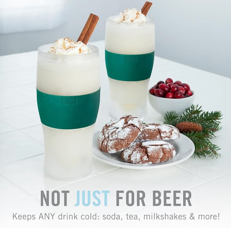 Host Beer Freeze Tumbler, 16oz, Set of 2 - Green