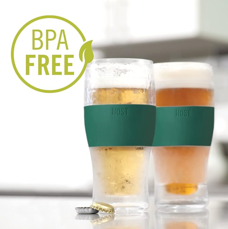 Host Beer Freeze Tumbler, 16oz, Set of 2 - Green