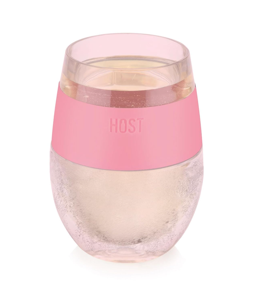 HOST Wine Freeze Gel Wine Glass, Set of 1, 8.5oz (255ml) - Pink