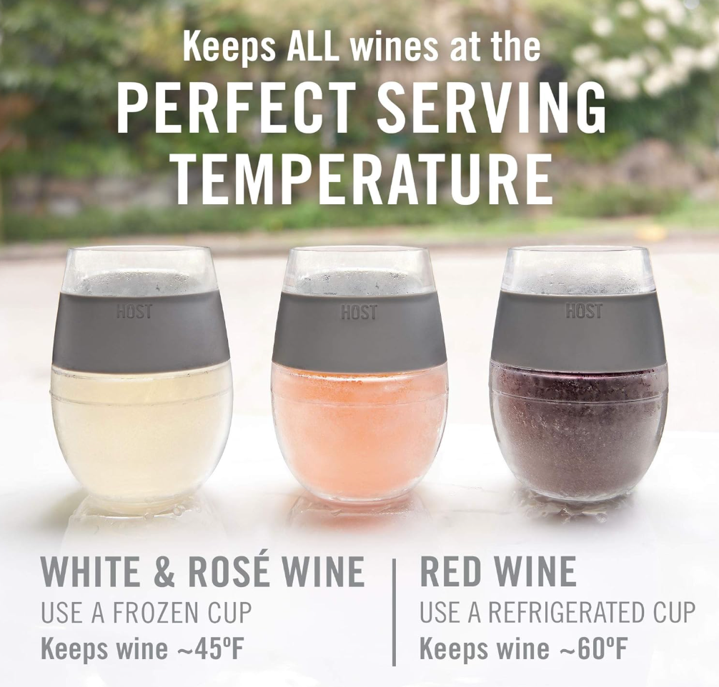 HOST Wine Freeze Gel Wine Glass, Set of 1, 8.5 oz - Pink