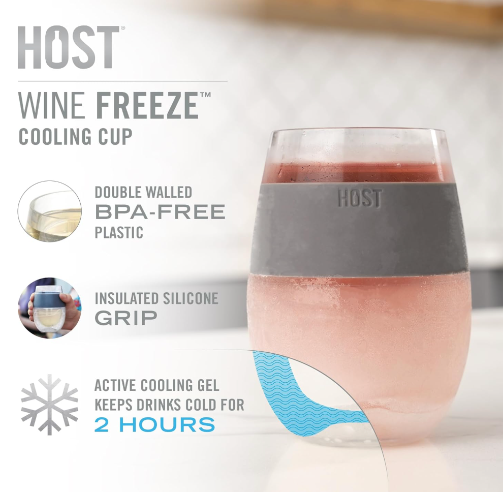 HOST Wine Freeze Gel Wine Glass, Set of 1, 8.5 oz - Translucent Green