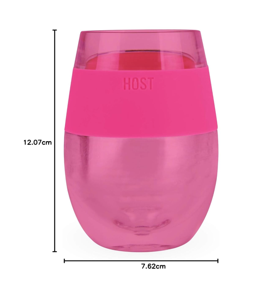 HOST Wine Freeze Gel Wine Glass, Set of 1, 8.5 oz - Translucent Magenta