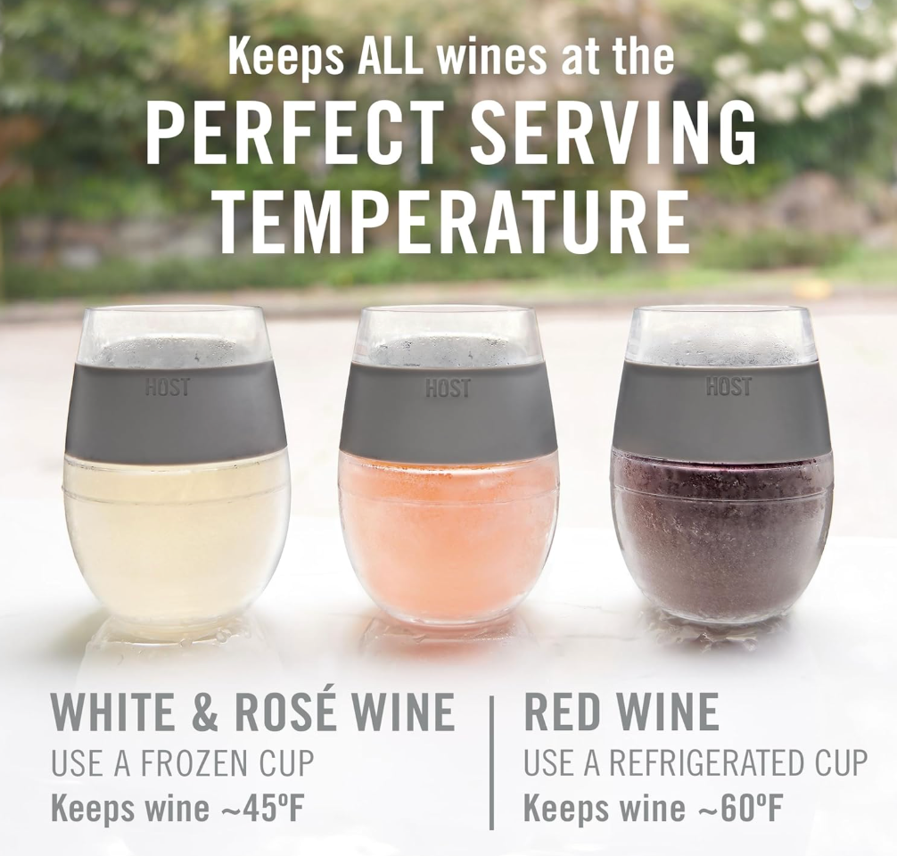 HOST Wine Freeze Gel Wine Glass, Set of 1, 8.5 oz - Translucent Magenta