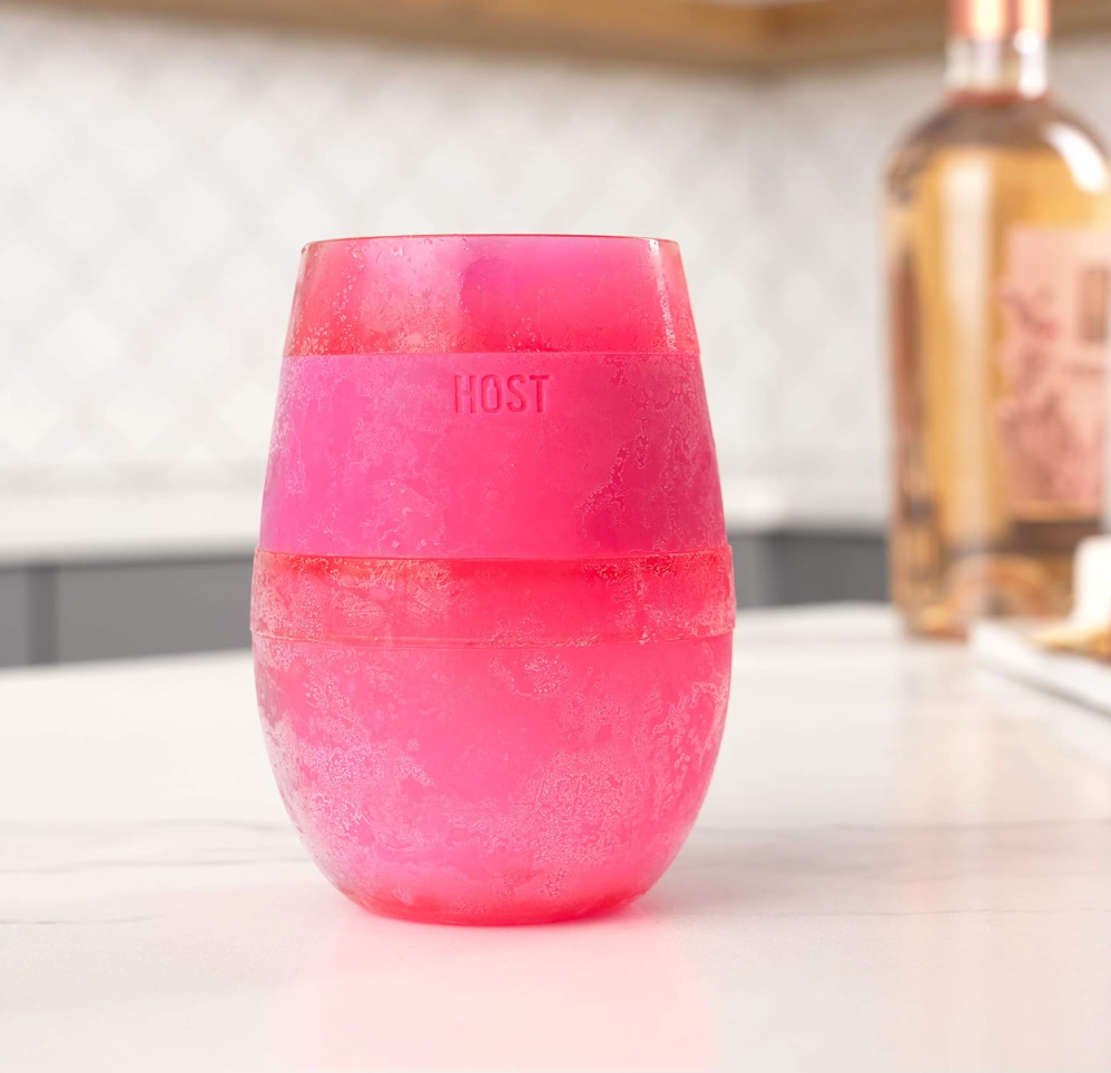 HOST Wine Freeze Gel Wine Glass, Set of 1, 8.5 oz - Translucent Magenta