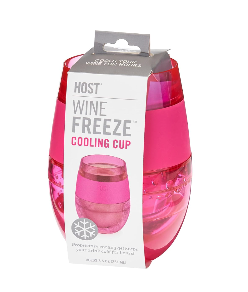 HOST Wine Freeze Gel Wine Glass, Set of 1, 8.5 oz - Translucent Magenta
