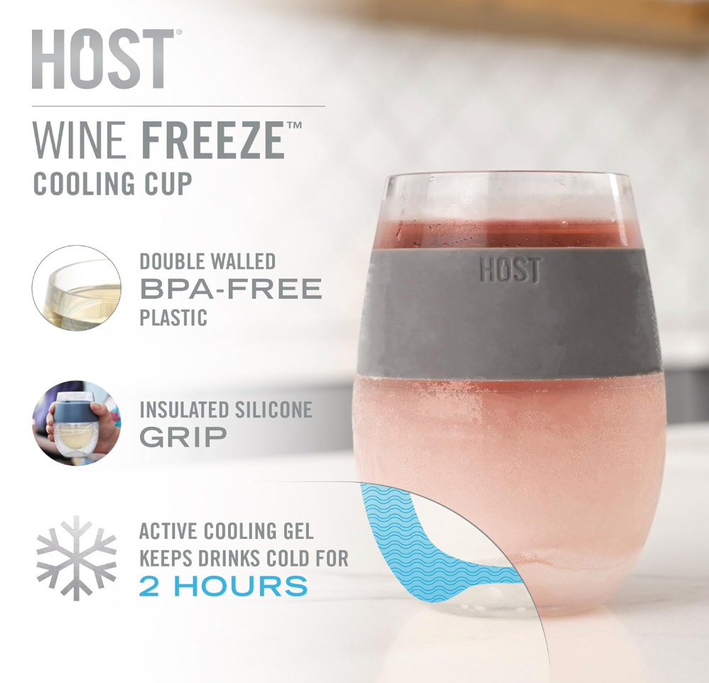 HOST Wine Freeze Gel Wine Glass, Set of 1, 8.5 oz - Translucent Purple