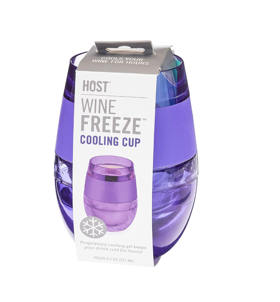 HOST Wine Freeze Gel Wine Glass, Set of 1, 8.5 oz - Translucent Purple