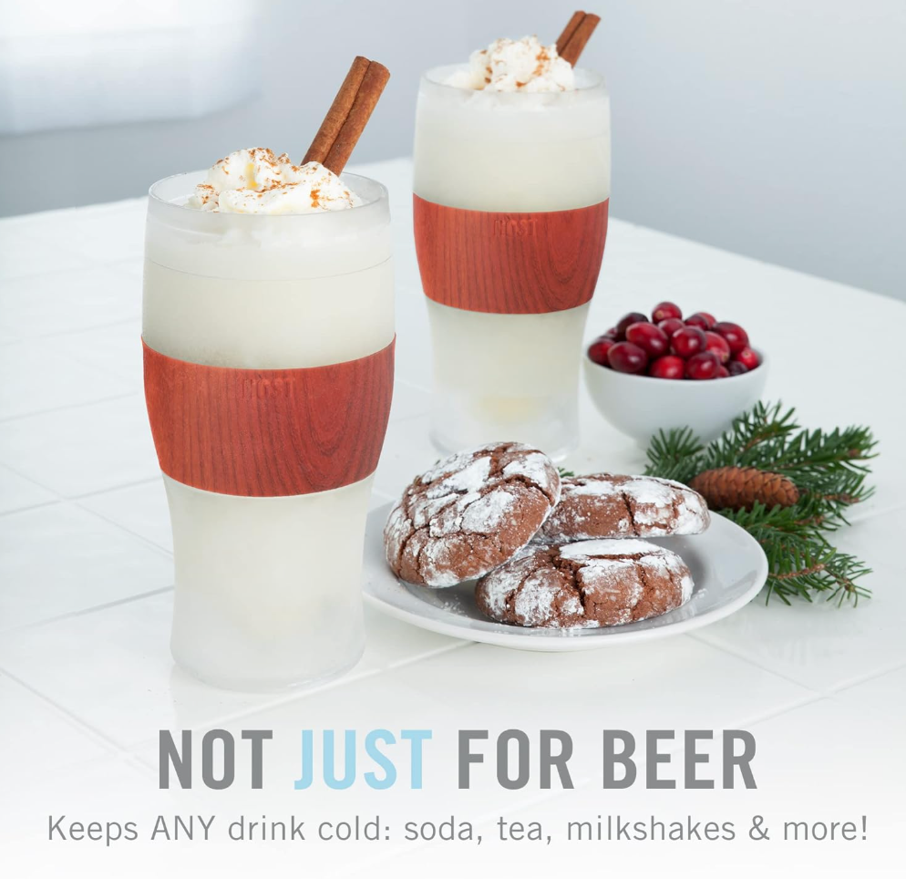 Host Beer Freeze Tumbler, 16oz, Set of 2 - Wood