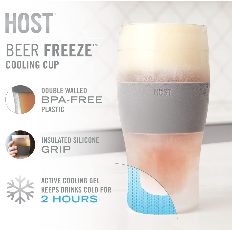 Host Beer Freeze Tumbler, 16oz, Set of 2 - Wood
