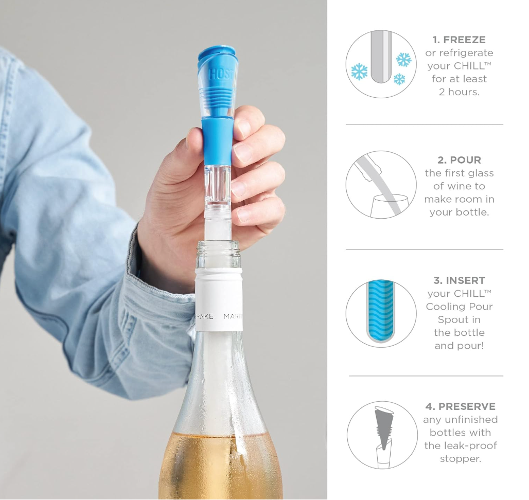 HOST CHILL Cooling Wine Pour Spout - Blue